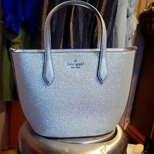 Kate Spade Silver Glitter Tote Bag & credit card holder
